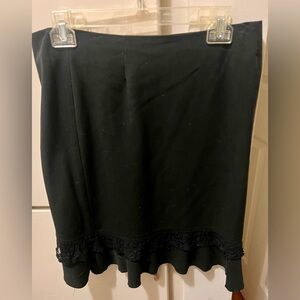 Rampage Black Pencil Skirt with Lace Trim